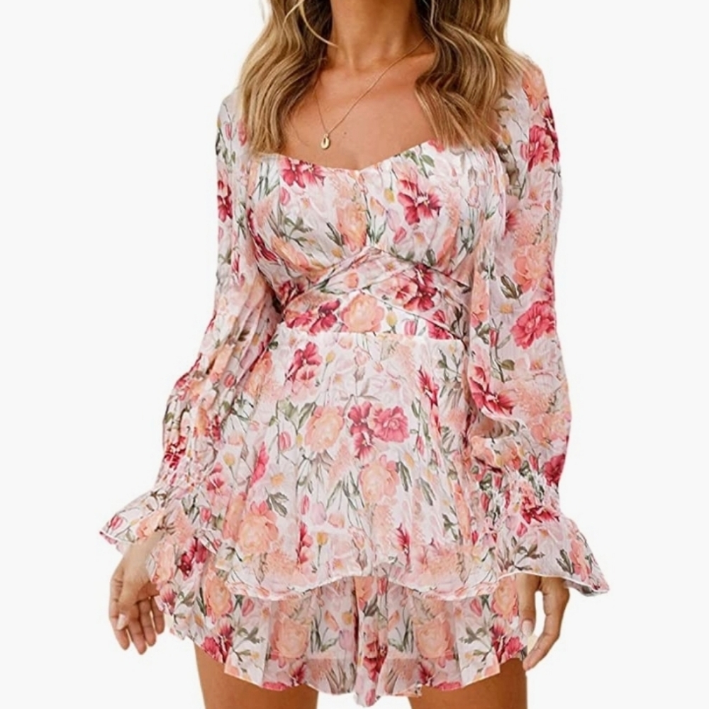 Pink Floral Romper